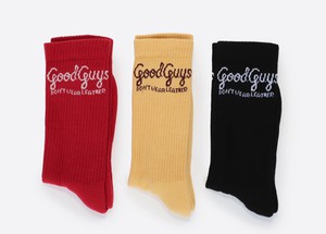 "Good Guys" crew socks | BLACK/LEMON/RED from Good Guys Go Vegan