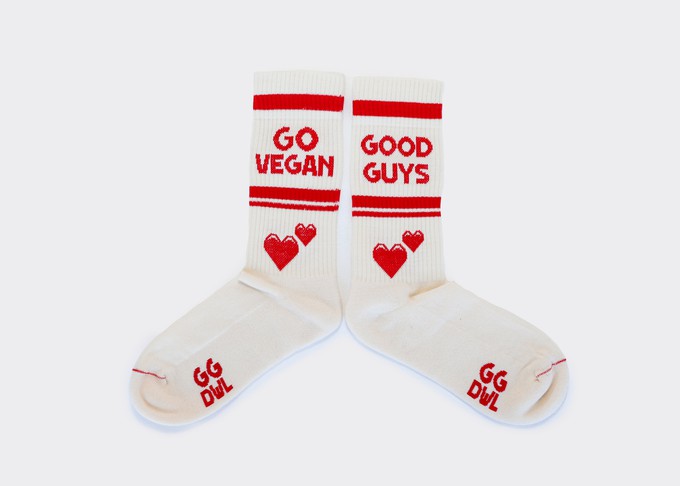 "Go Vegan" crew socks | LOVE is in the air  from Good Guys Go Vegan