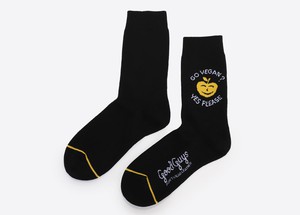 "GO VEGAN?YES PLEASE" comfy crew socks | PINK/YELLOW/BLACK from Good Guys Go Vegan