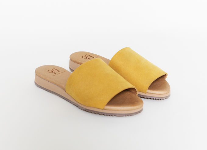 BOB mustard slide-on | warehouse sale from Good Guys Go Vegan