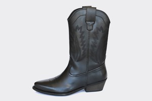 LUCKY high top vegan western boots | BLACK Veg Leather from Good Guys Go Vegan