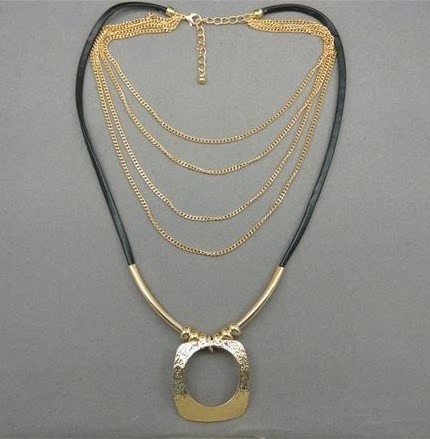 Layered Necklace with Square Pendant from Grab Your Garb