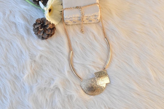 Circle and Cube Golden Necklace from Grab Your Garb