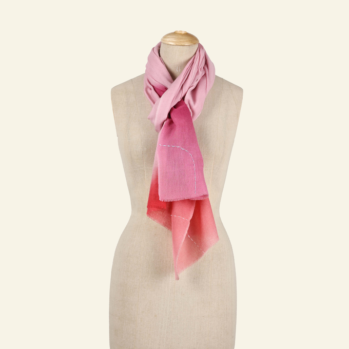 Ombré Rose Petals Wool Scarf from Heritage Moda