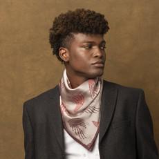 Oyster Pink and Burgundy Men's Silk Scarf via Heritage Moda