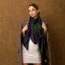 Peacock Blue and Green Ombré Cashmere Scarf from Heritage Moda