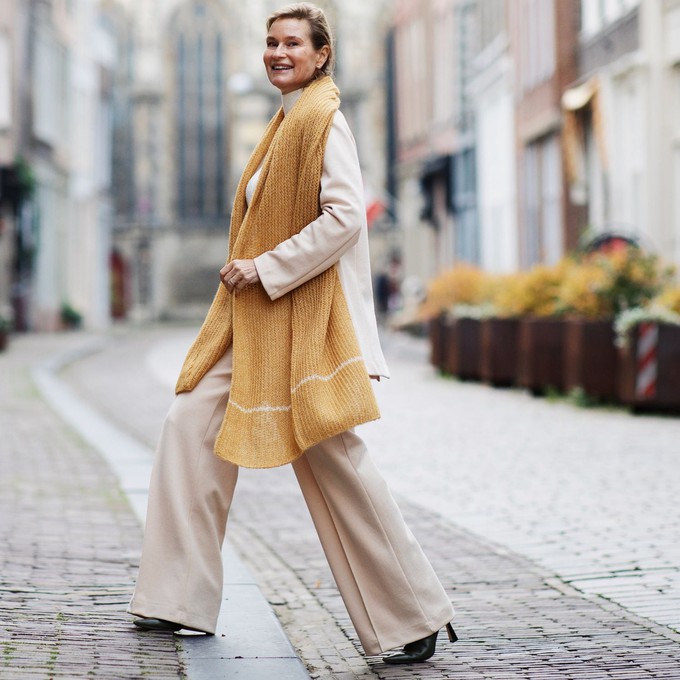 Golden Brown Pure Alpaca Handmade Scarf from Heritage Moda