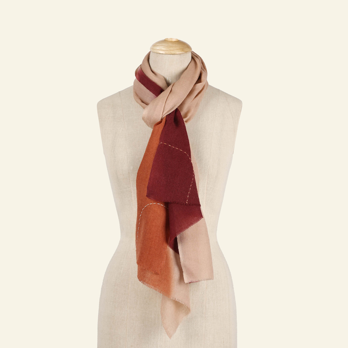 Ombré Sand Rust Wool Scarf from Heritage Moda
