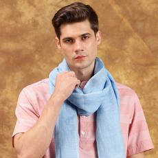 Handmade Powder Blue Linen Scarf via Heritage Moda