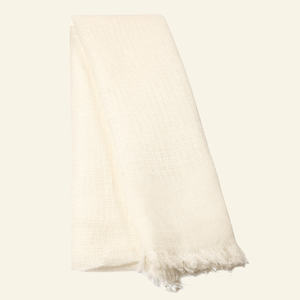 Handmade Unisex Linen Scarf - White from Heritage Moda