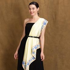 Citrine Yellow Royal Silk Scarf via Heritage Moda