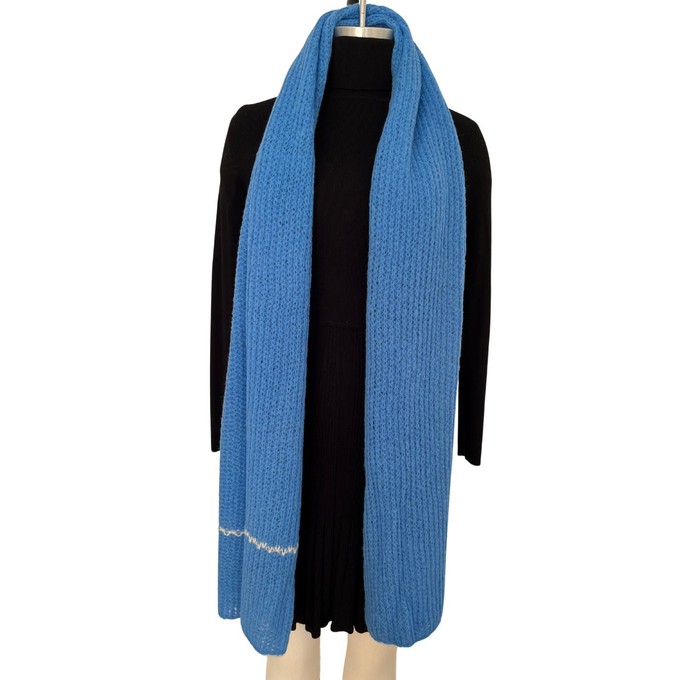 Cobalt Blue Handmade Alpaca Scarf from Heritage Moda