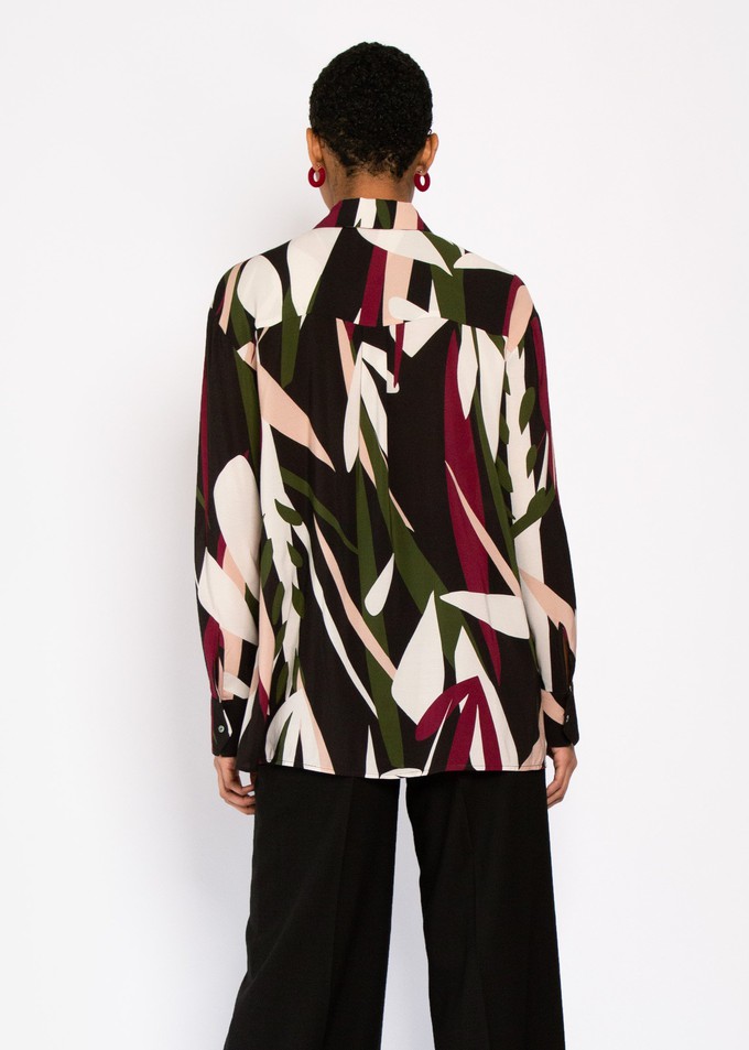Nerine Longline Shirt in Abstract floral print from Hide The Label Nerine Longline Shirt in Abstract floral print from Hide The Label