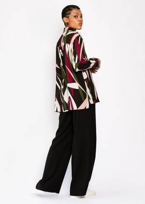 Nerine Longline Shirt in Abstract floral print from Hide The Label