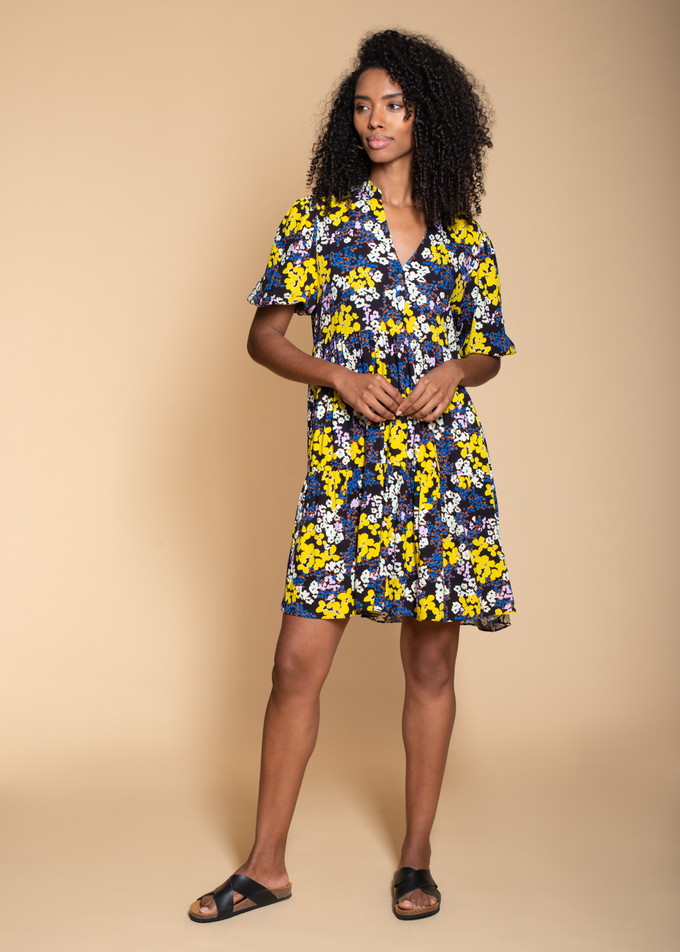 Project Cece Lilium Short Tiered Dress in our Ditsy Floral Print