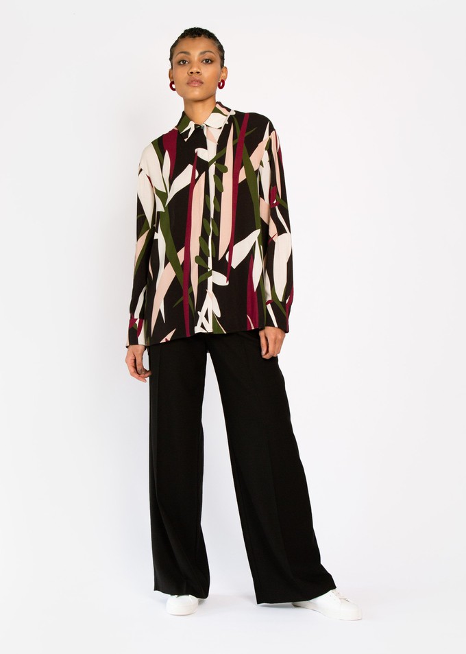 Nerine Longline Shirt in Abstract floral print from Hide The Label Nerine Longline Shirt in Abstract floral print from Hide The Label
