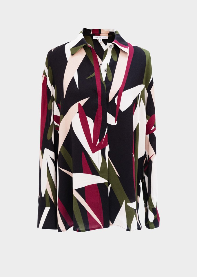 Nerine Longline Shirt in Abstract floral print from Hide The Label Nerine Longline Shirt in Abstract floral print from Hide The Label