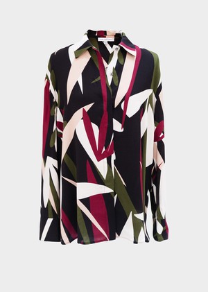 Nerine Longline Shirt in Abstract floral print from Hide The Label Nerine Longline Shirt in Abstract floral print from Hide The Label