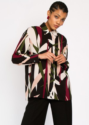 Nerine Longline Shirt in Abstract floral print from Hide The Label