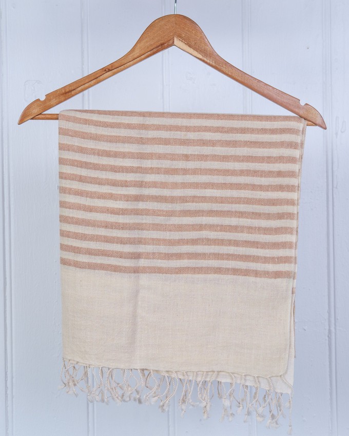 Organic Hemp and Cotton Shawl, available in orange, blue, green and grey from Himal Natural Fibres