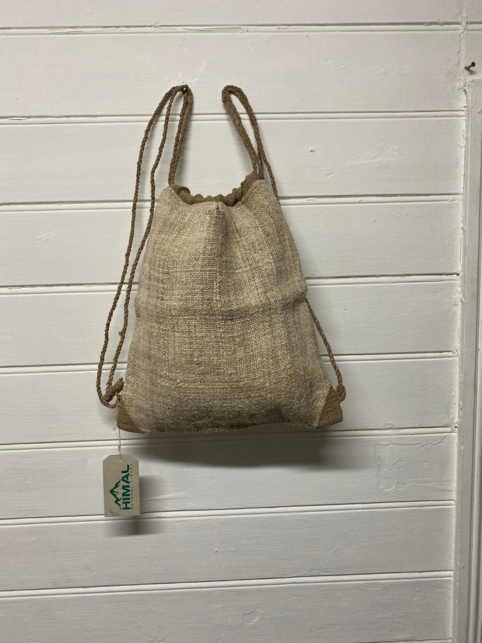 100% Hemp tote & drawstring bag with handle from Himal Natural Fibres