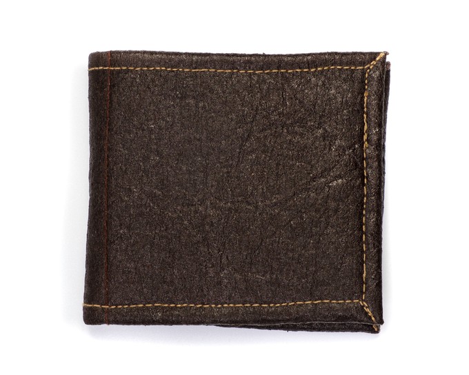 Black Wallet - Pinatex and hemp Vegetarian wallet made out from all natural fibres - Black or Brown - 100% plant fabrics, vegan friendly from Himal Natural Fibres