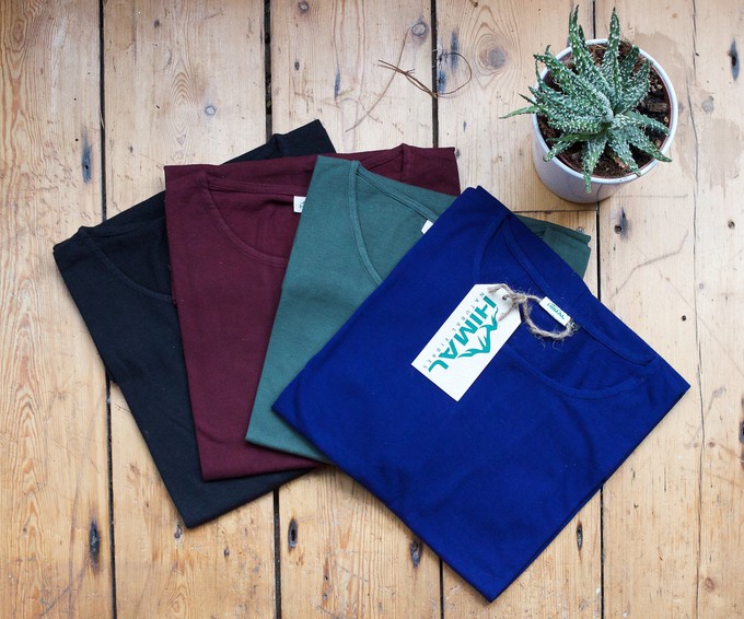 Organic cotton & Wild Bamboo T-Shirt - Mens - Green, Black, Red, Blue from Himal Natural Fibres