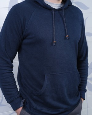 Mens Hemp and Cotton fleece Hoody - Blue from Himal Natural Fibres