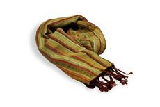 Green Striped Hemp and Cotton Scarf from Himal Natural Fibres