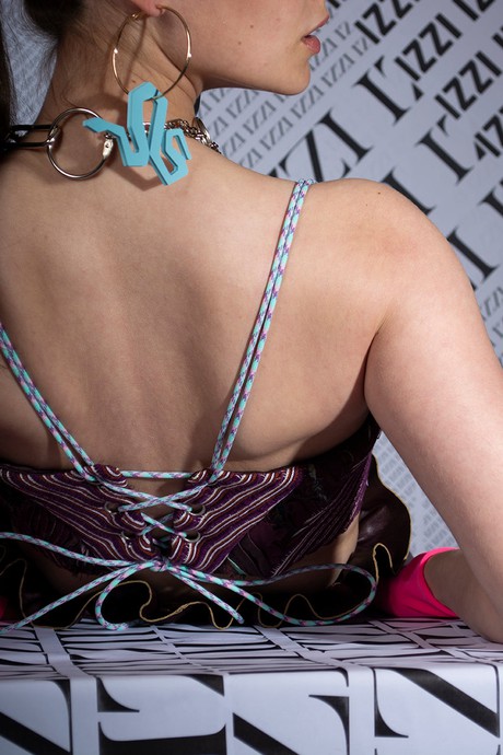 Purple knit corset from IZZI Label