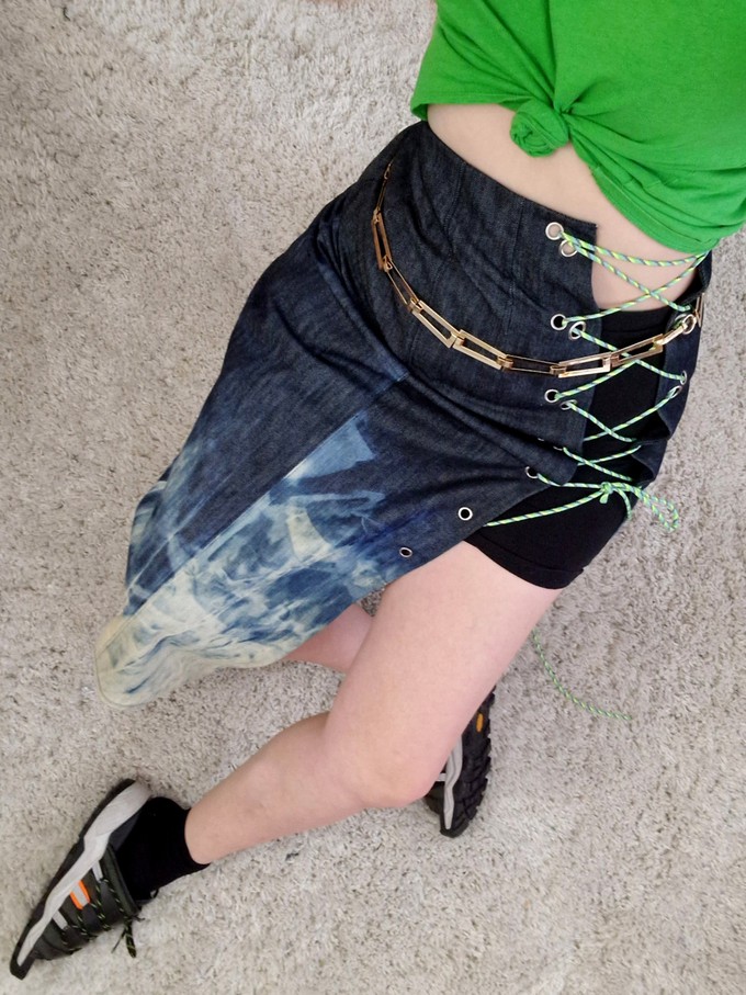 The Corset Skirt (Long) - Denim from IZZI Label