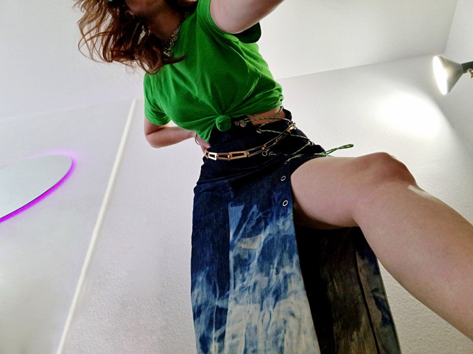 The Corset Skirt (Long) - Denim from IZZI Label