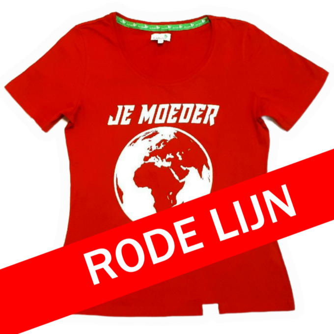 Bio – Rode Lijn demo shirt (strak/wijd) from Je Moeder
