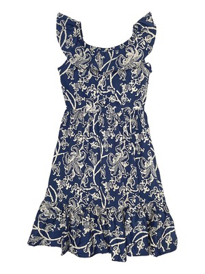 Organic Cotton Indigo Floral Transformation Dress from Jenerous