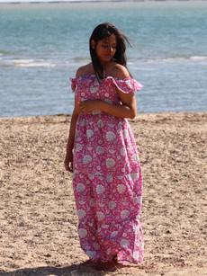 Fair Trade Pink Floral Transformation Maxi Dress from Jenerous