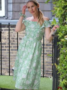Organic Cotton Green Floral Transformation Dress via Jenerous