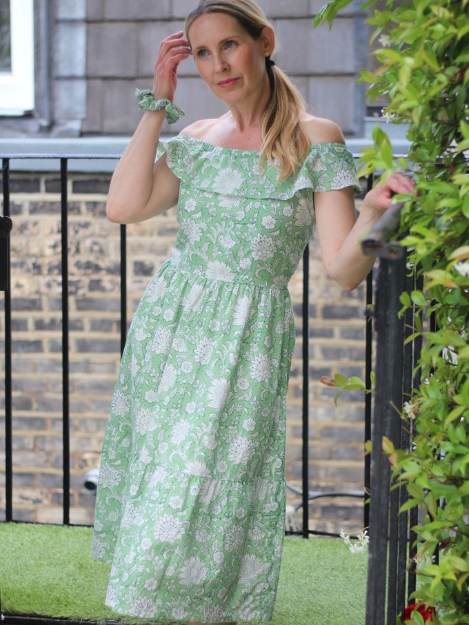Organic Cotton Green Floral Transformation Dress from Jenerous