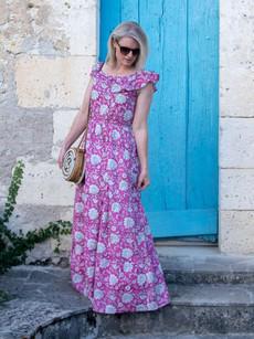 Pink Floral Transformation Maxi Dress via Jenerous