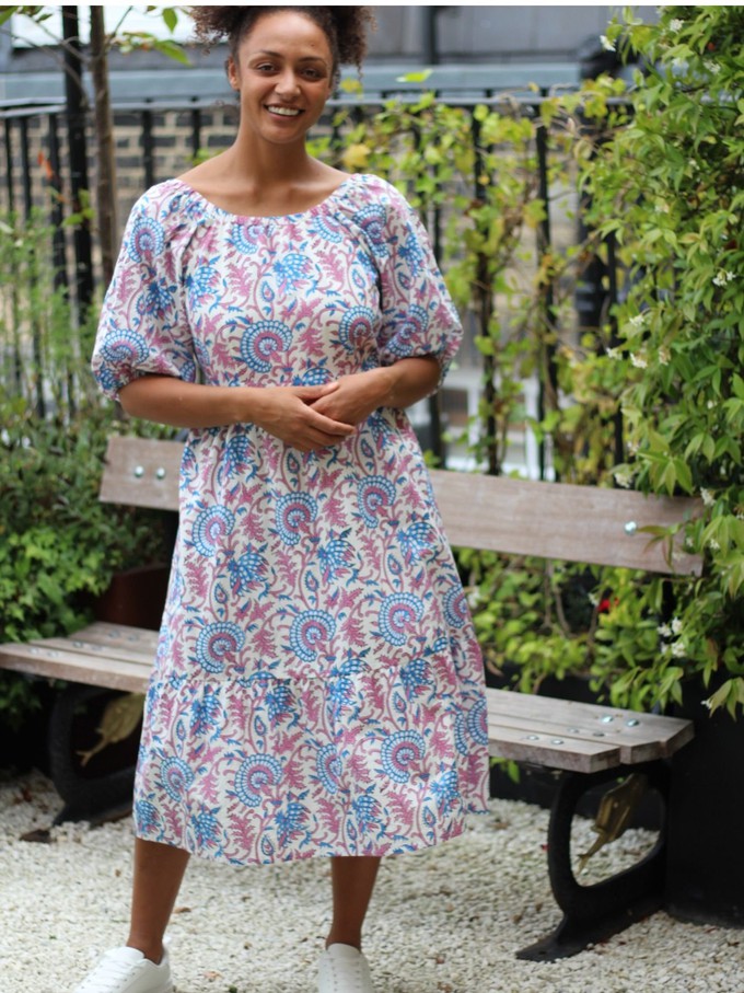 Pink Floral Raglan Sleeve Midi Transformation Dress from Jenerous