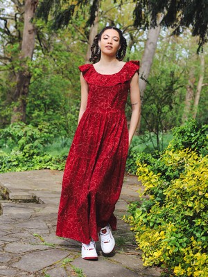 Organic Cotton Red Transformation Maxi Dress from Jenerous