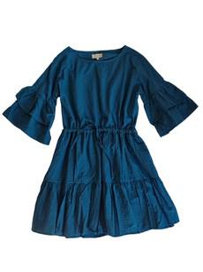 Teal Cotton Broderie Short Dress via Jenerous