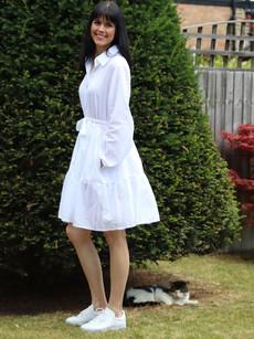 White Cotton Short Brave Shirt Dress via Jenerous