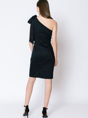 Organic Cotton Black One Shoulder Dress from Jenerous