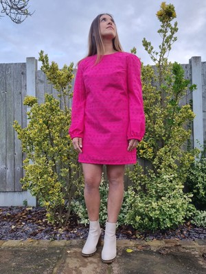 Pink Embroidered Cotton Mini Dress from Jenerous