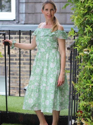 Organic Cotton Green Floral Transformation Dress from Jenerous