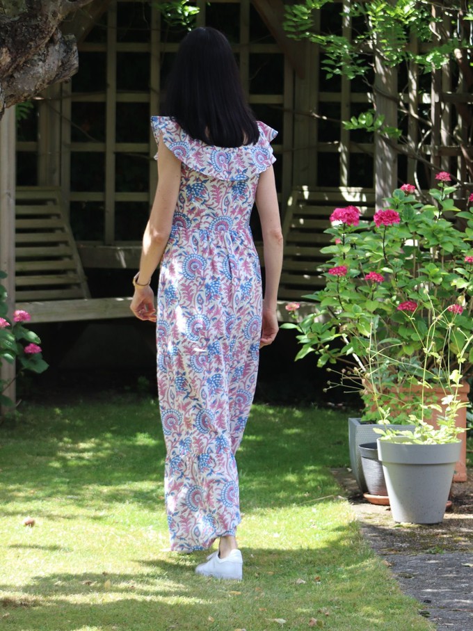 Pink & Blue Floral Transformation Maxi Dress from Jenerous