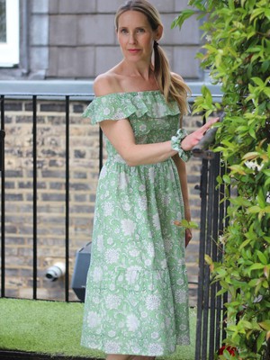Organic Cotton Green Floral Transformation Dress from Jenerous