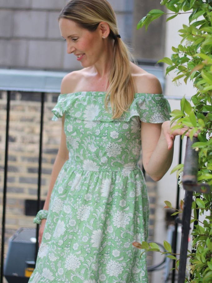 Organic Cotton Green Floral Transformation Dress from Jenerous