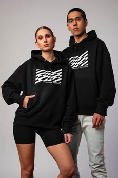 BLACK STRIPED LOGO HOODIE via JOHANNA PETERSEN