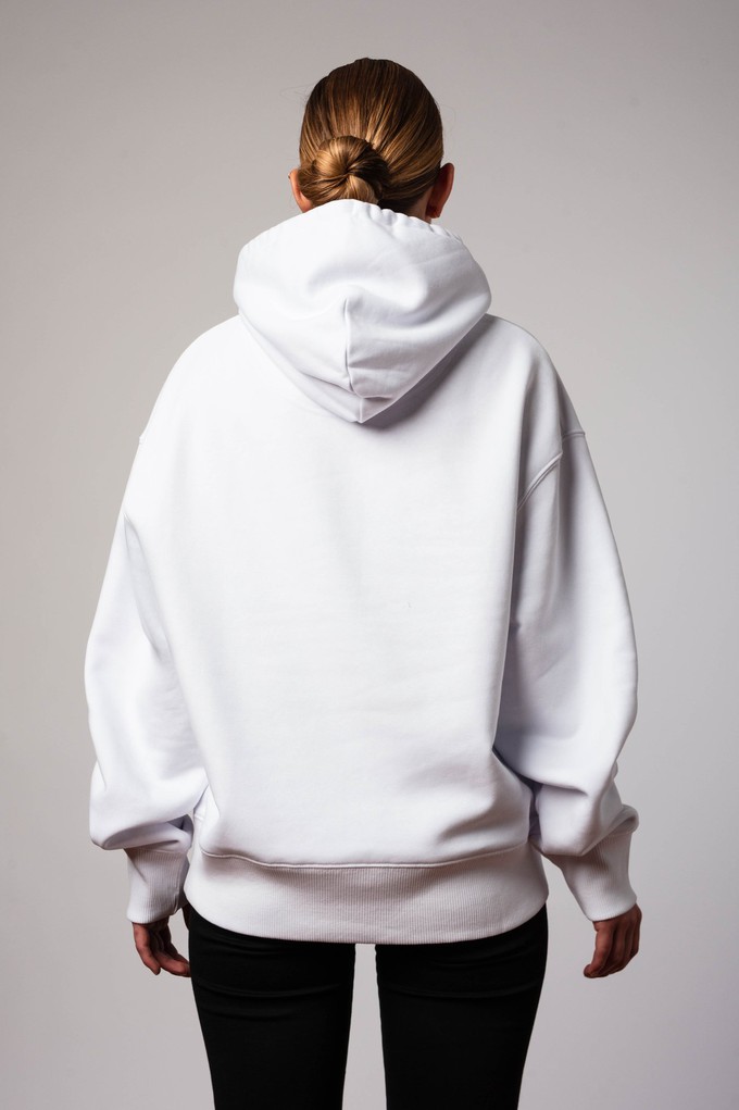 WHITE STRIPED LOGO HOODIE from JOHANNA PETERSEN